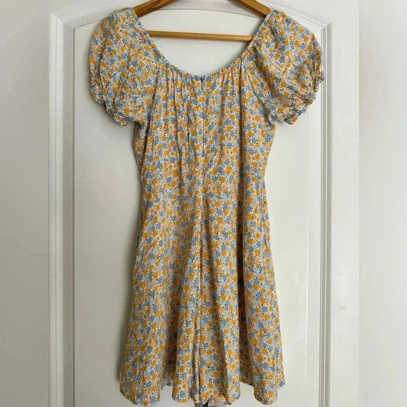 Full Tilt Blue & Yellow Floral Romper - Picture 3 of 10